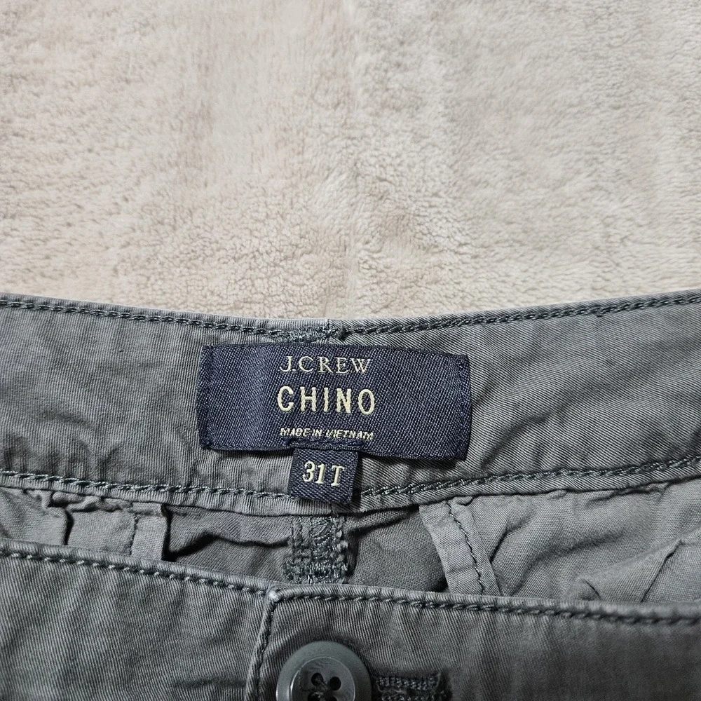 J Crew Pants Womens 31 Tall Green-gray Chino Straight Leg Businesss Career